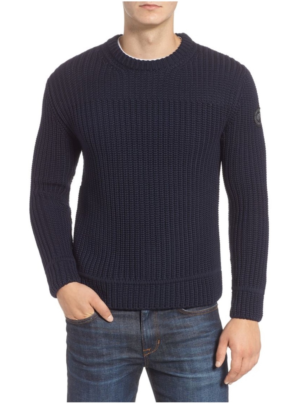 Canada Goose Men’s Galloway Navy Chunky Knit Sweater